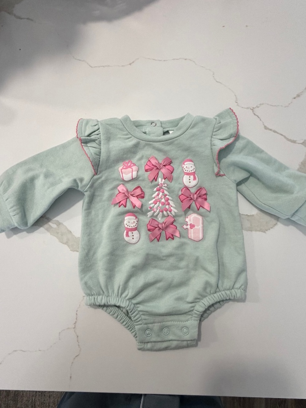 Long sleeve baby girl holiday onesie